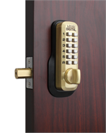 Lockey M210 Satin Brass Outside